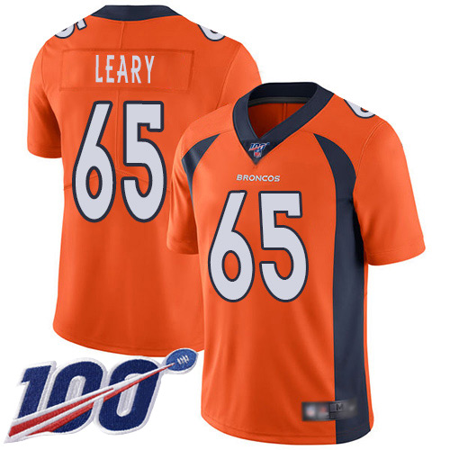 Men Denver Broncos #65 Ronald Leary Orange Team Color Vapor Untouchable Limited Player 100th Season Football NFL Jersey